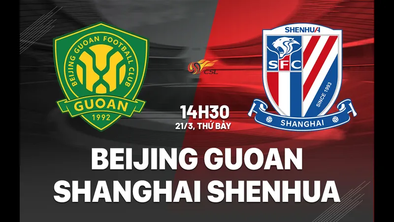 Cầu thủ của Shanghai Shenhua và Beijing Guoan đấu tranh gay gắt trên sân cỏ Cầu thủ của Shanghai Shenhua và Beijing Guoan đấu tranh gay gắt trên sân cỏ